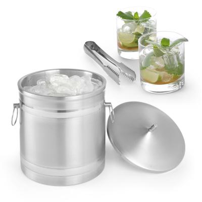 Box na led s dvojitými stěnami, BarUp, 5L, Stříbrná, ⌀200x(H)230mm | 594704